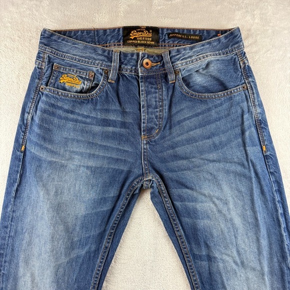 Superdry Other - SuperDry Jeans Mens 30x30 Blue Copper Black Copperfill Loose Dark Wash Denim